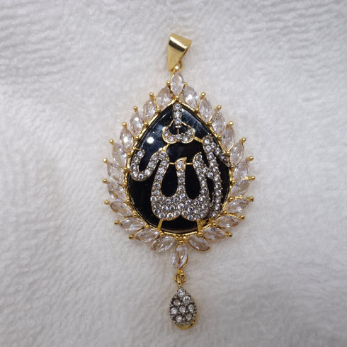 Black Zircon Allah pendant D217-1
